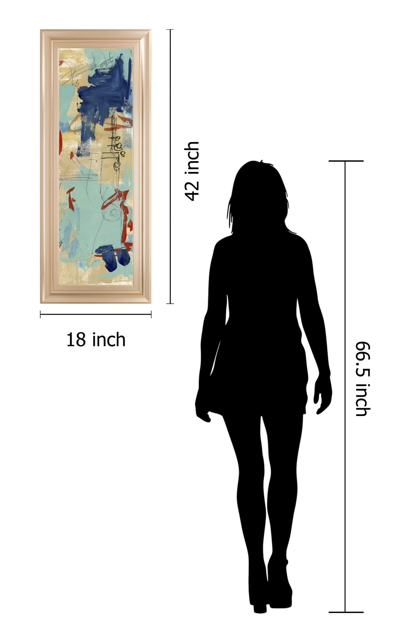 Composition 4A By Melissa Wang 18X42 Framed Print