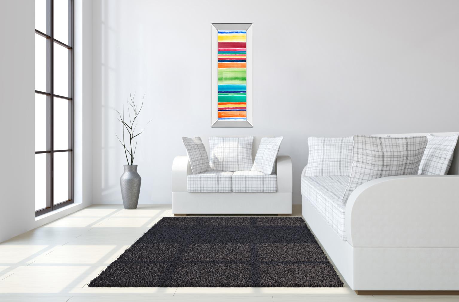 Mirrored Frame Cabana Panel I By Regina Moore 18X42 Mirror Frame Print