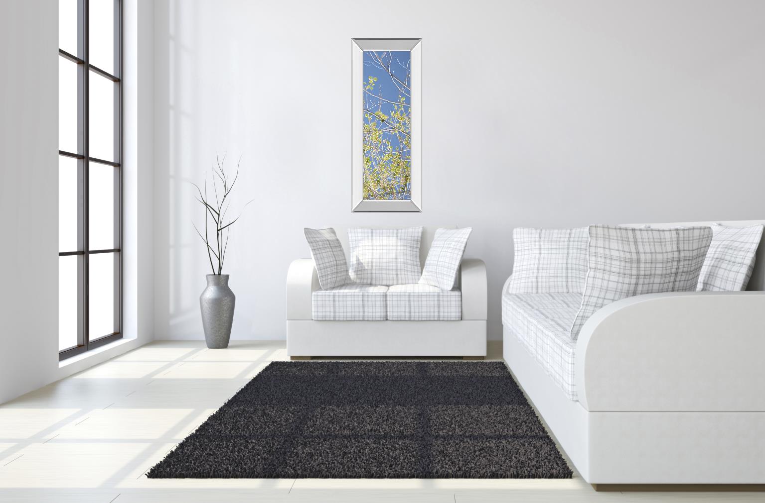 Mirrored Frame Spring Poplars Iv By Sharon Chandler 18X42 Mirror Frame Print