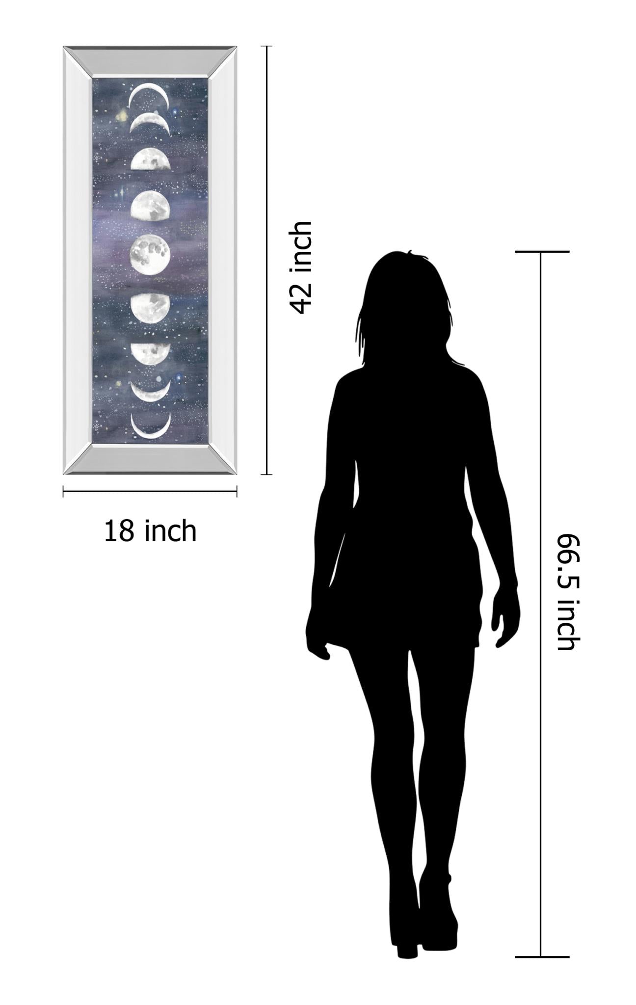 Mirrored Frame Moon Chart Ii By Naomi Mccavitt 18X42 Mirror Frame Print