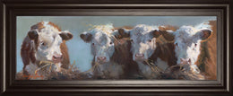 Little Bull & The Babes By Carolyne Hawley 18X42 Framed Print