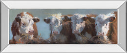Mirrored Frame Little Bull & The Babes By Carolyne Hawley 18X42 Mirror Frame Print