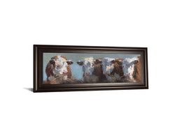 Little Bull & The Babes By Carolyne Hawley 18X42 Framed Print