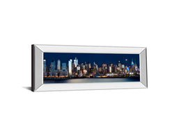 Mirrored Frame New York At Night Xi By James Mcloughlin 18X42 Mirror Frame Print