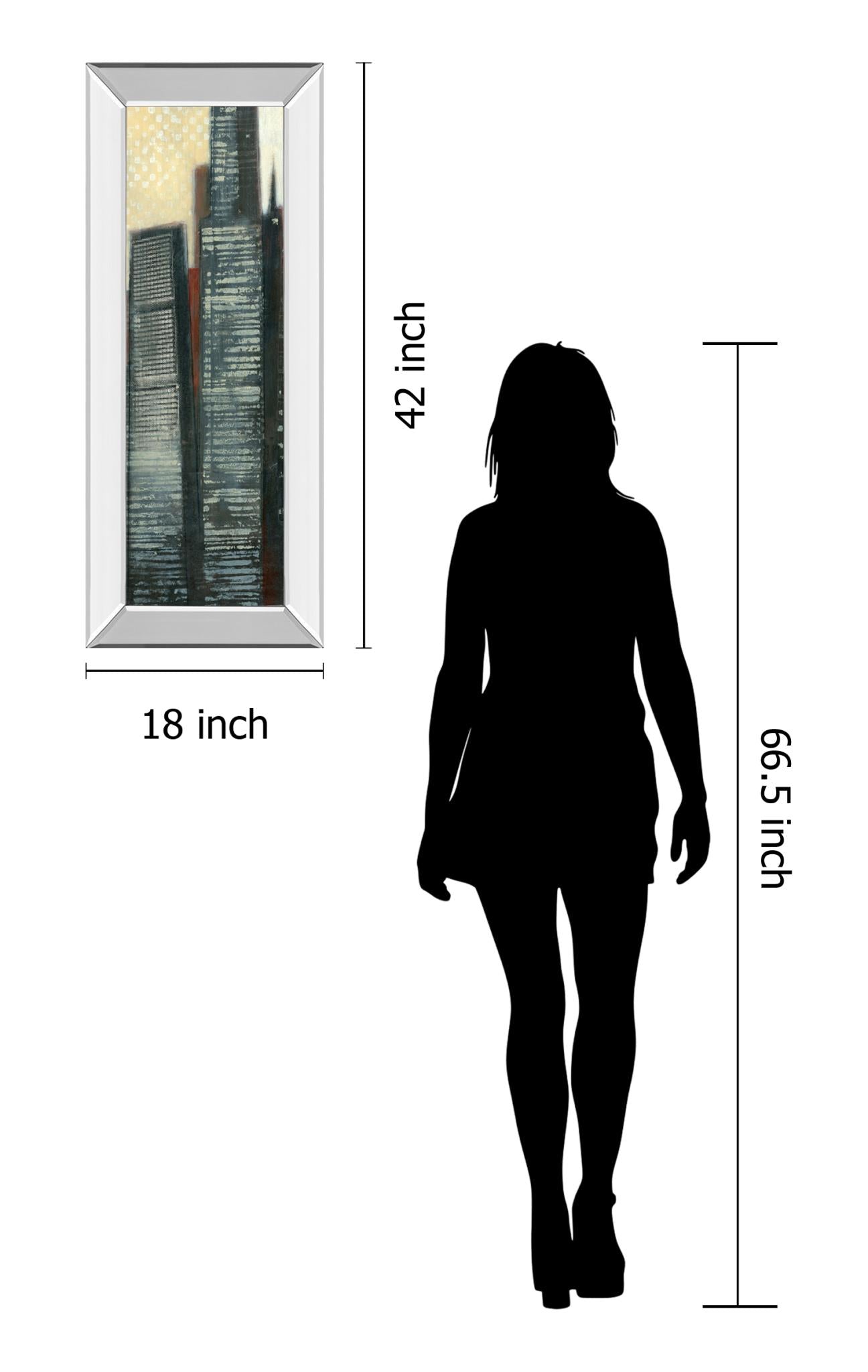 Mirrored Frame Urban Landscape Iv By Norman Wyatt 18X42 Mirror Frame Print