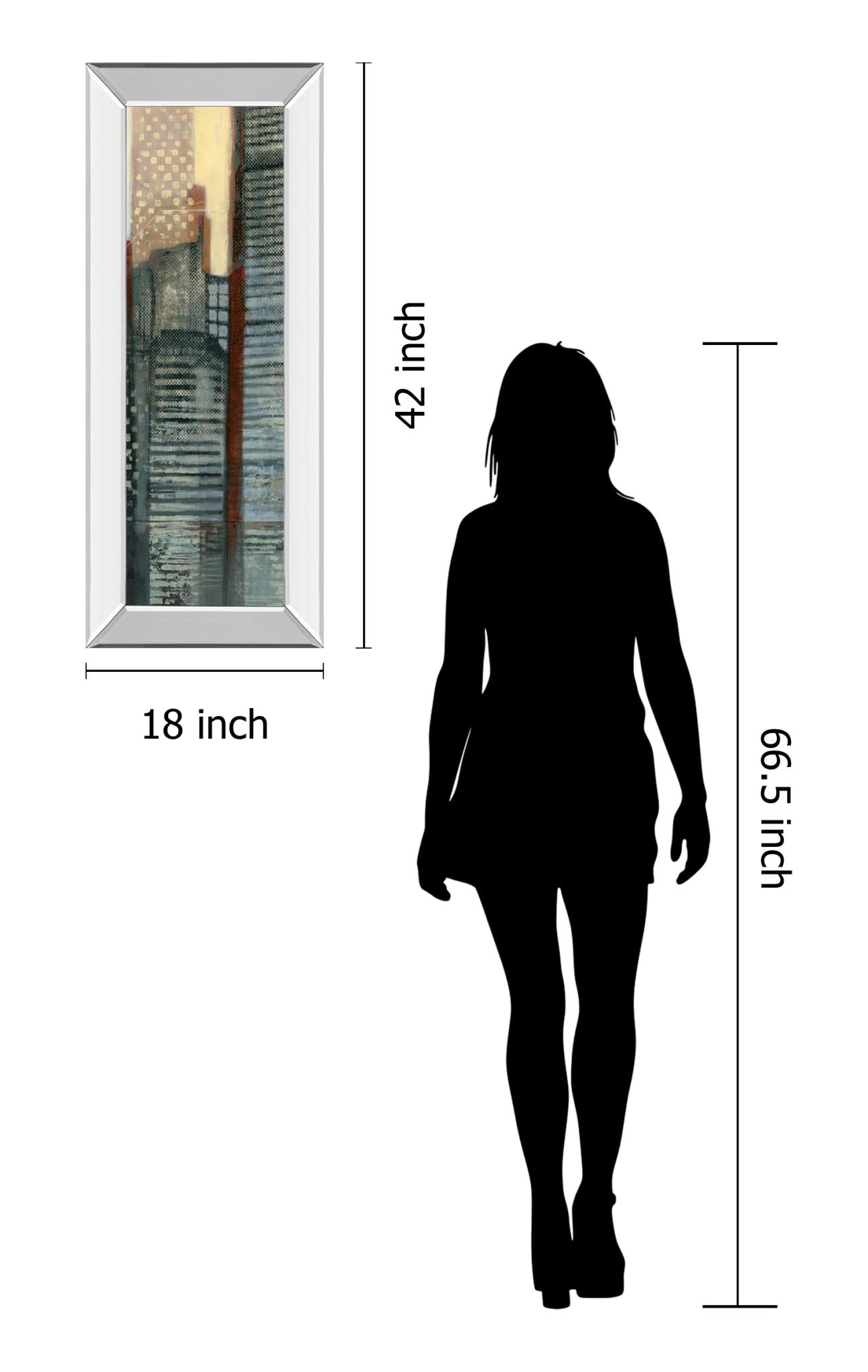 Mirrored Frame Urban Landscape V By Norman Wyatt 18X42 Mirror Frame Print