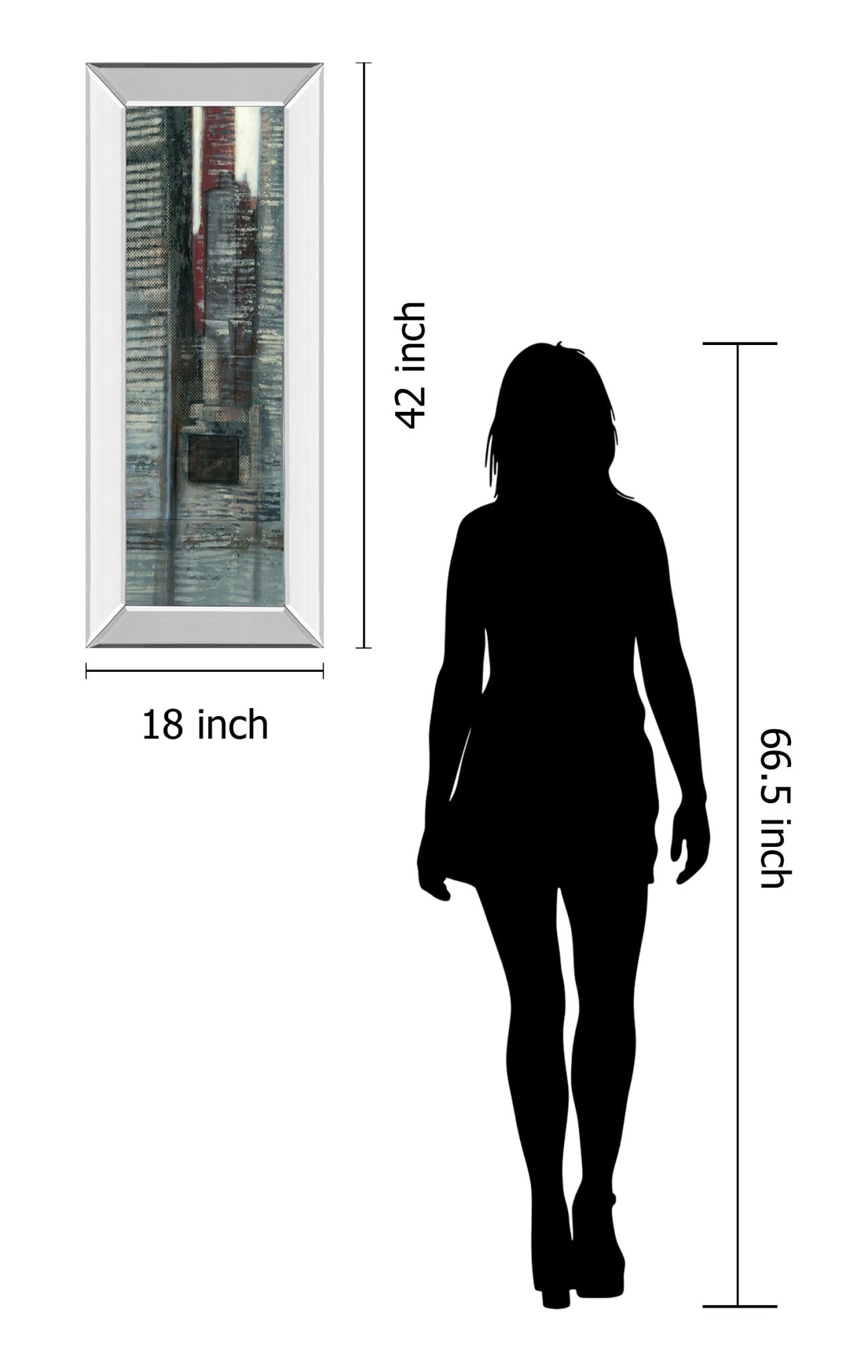 Mirrored Frame Urban Landscape Vi By Norman Wyatt 18X42 Mirror Frame Print