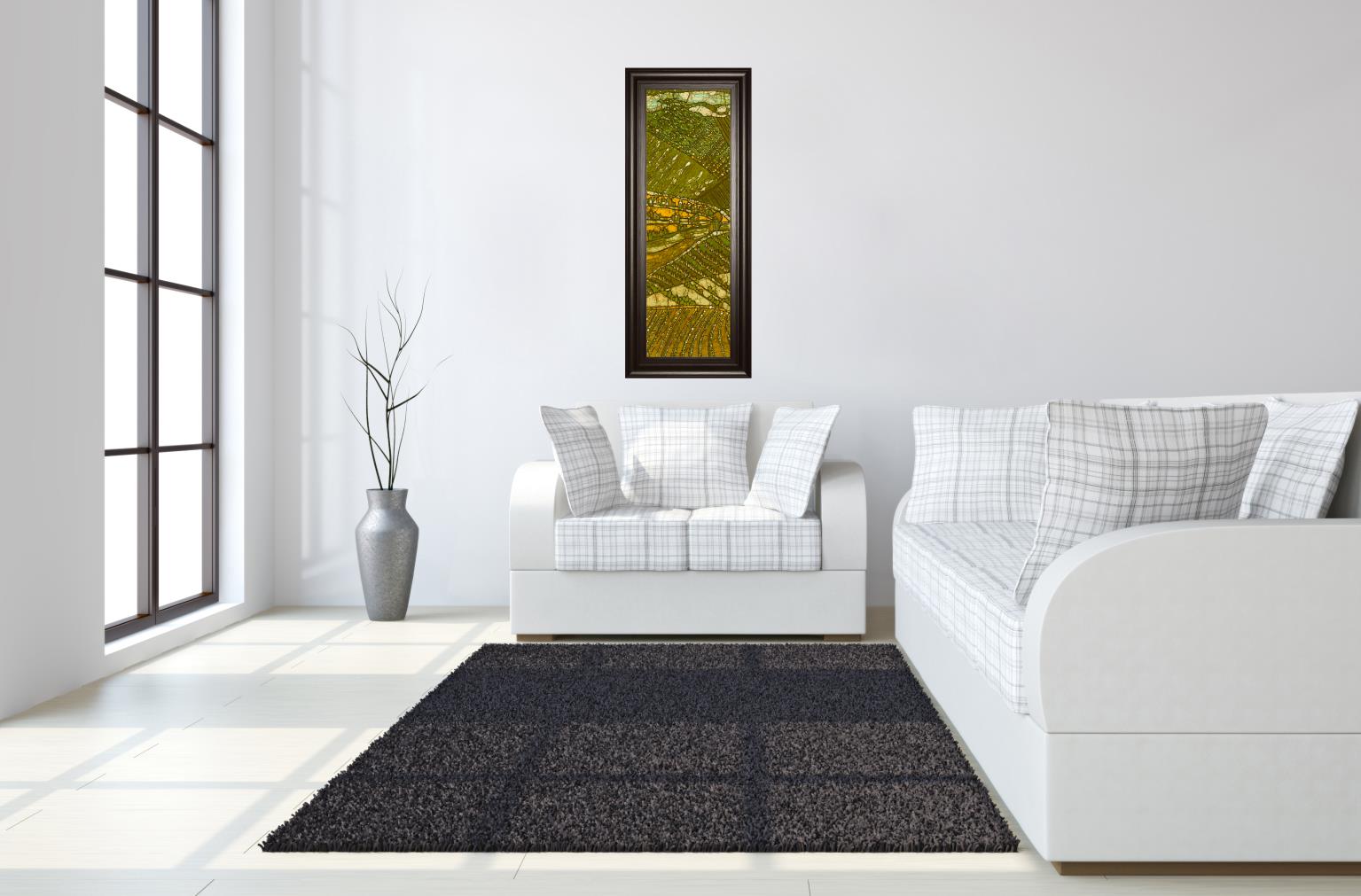 Vineyard Batik I By Andrea Davis 18X42 Framed Print