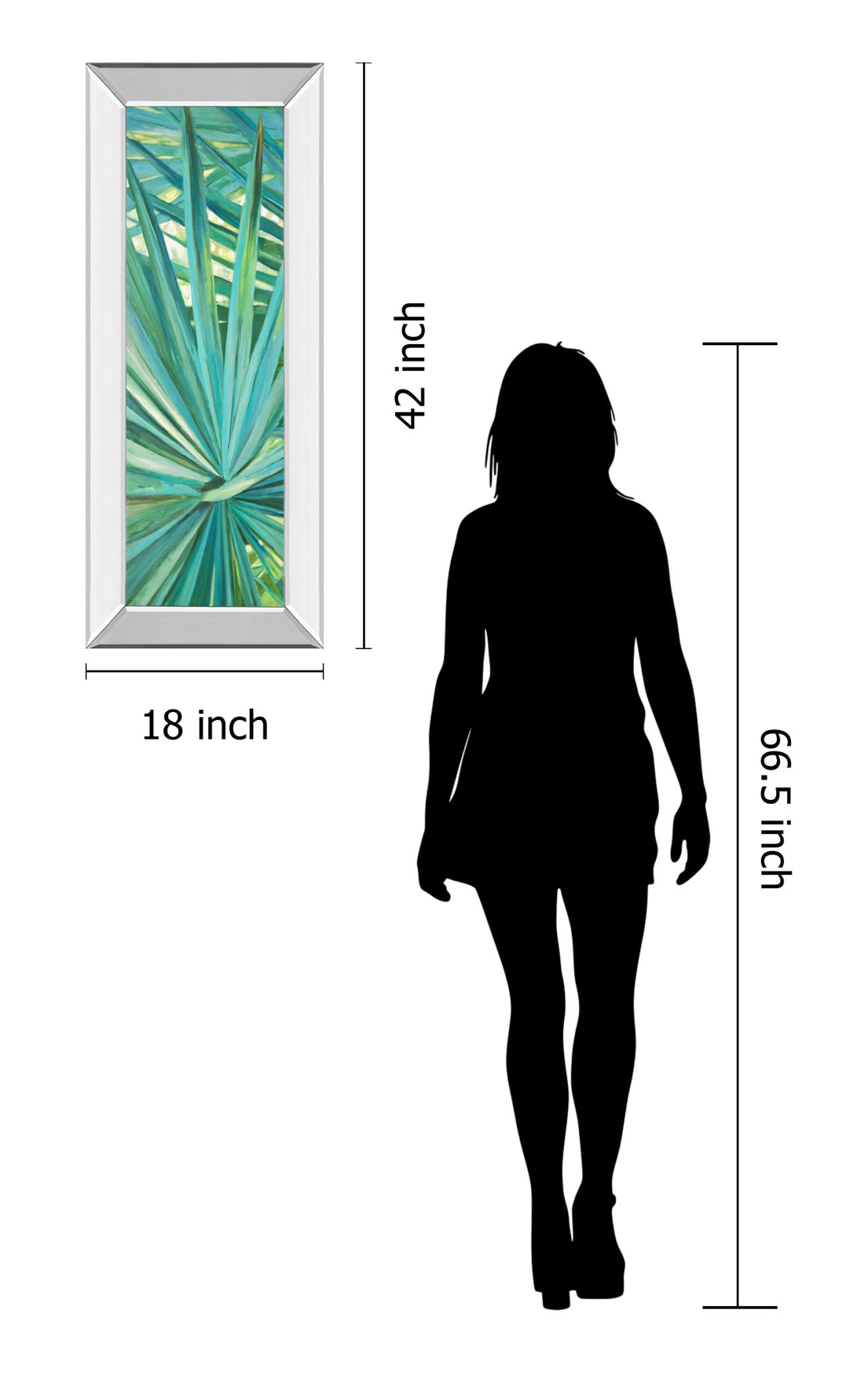 Mirrored Frame Fan Palm I By Suzanne Wilkins 18X42 Mirror Frame Print