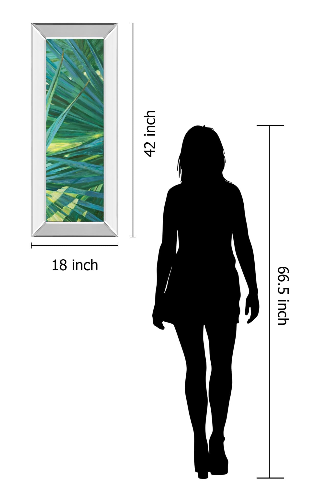 Mirrored Frame Fan Palm Ii By Suzanne Wilkins 18X42 Mirror Frame Print