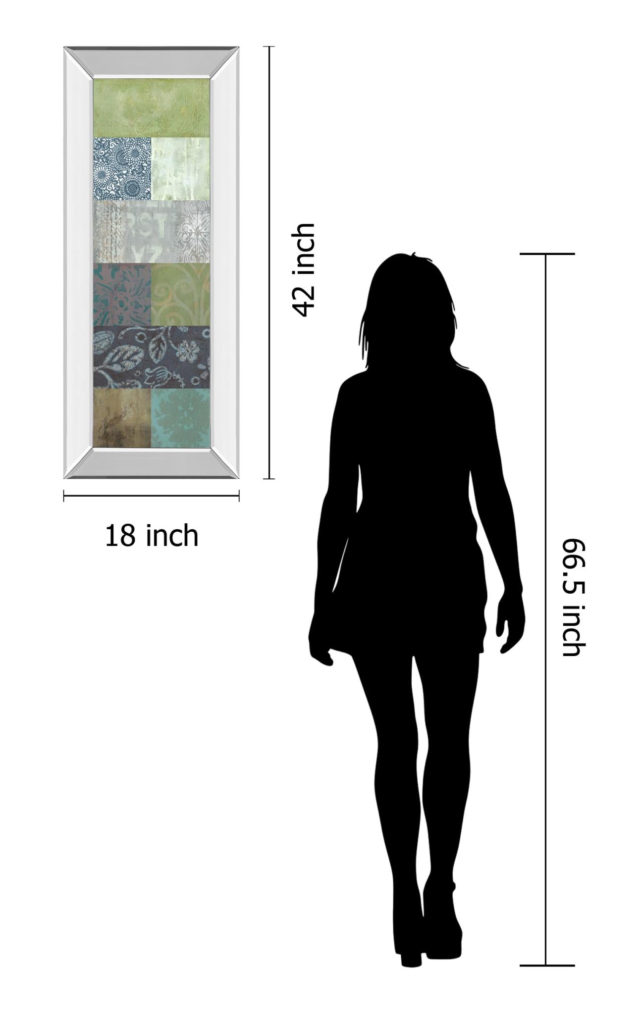 Mirrored Frame Zen Panel I By Vision Studio 18X42 Mirror Frame Print