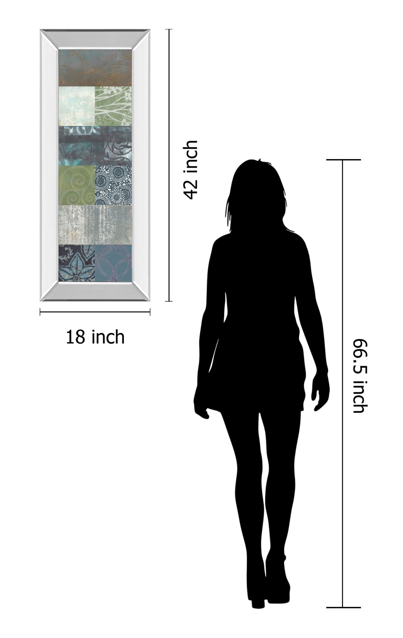 Mirrored Frame Zen Panel Ii By Vision Studio 18X42 Mirror Frame Print