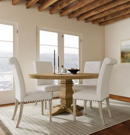 Florence  Round Dining Table Set Rustic Honey