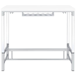 Norcrest 47-inch Acrylic Leg Bar Table White High Gloss