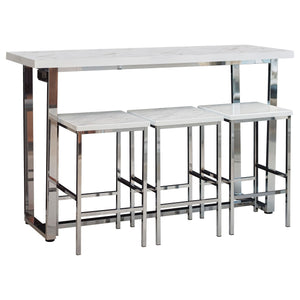 Marmot  Rectangular Counter Height Table Set Chrome