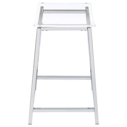 Jovani Acrylic Backless Bar Stool Chrome (Set of 2)