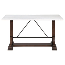 Aldrich  Marble Counter Height Dining Table Set White