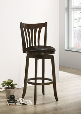 Lambert Wood Counter Height Swivel Bar Chair Dark Cherry