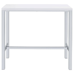 Natividad  Pub Height Bar Table Set White High Gloss