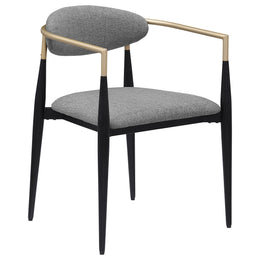 Alexis Fabric Upholstered Dining Arm Chair Beige (Set of 2)