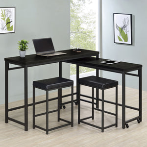 Hawes  Multipurpose Counter Height Table Set Black