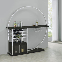 Risley 2-door Circular LED Home Bar Cabinet White High Gloss