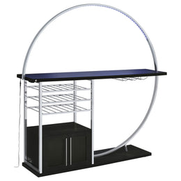Risley 2-door Circular LED Home Bar Cabinet White High Gloss