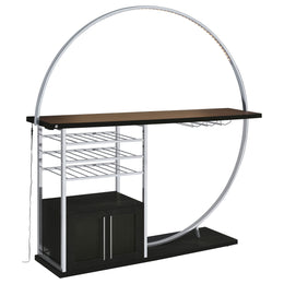 Risley 2-door Circular LED Home Bar Cabinet White High Gloss