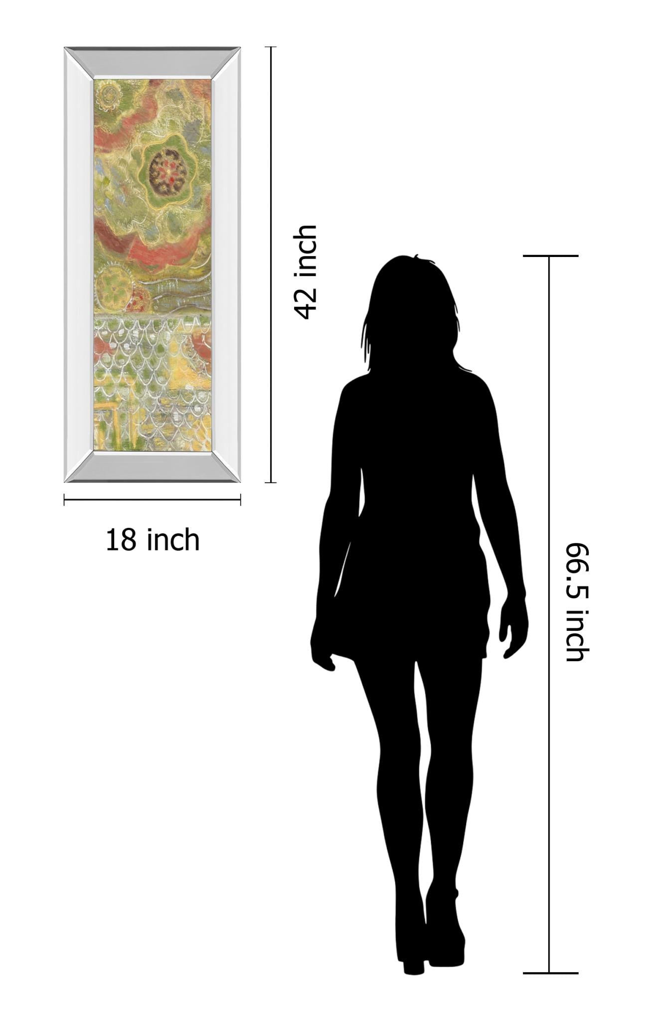 Mirrored Frame Moroccan Whimsy I By Karen Deans 18X42 Mirror Frame Print