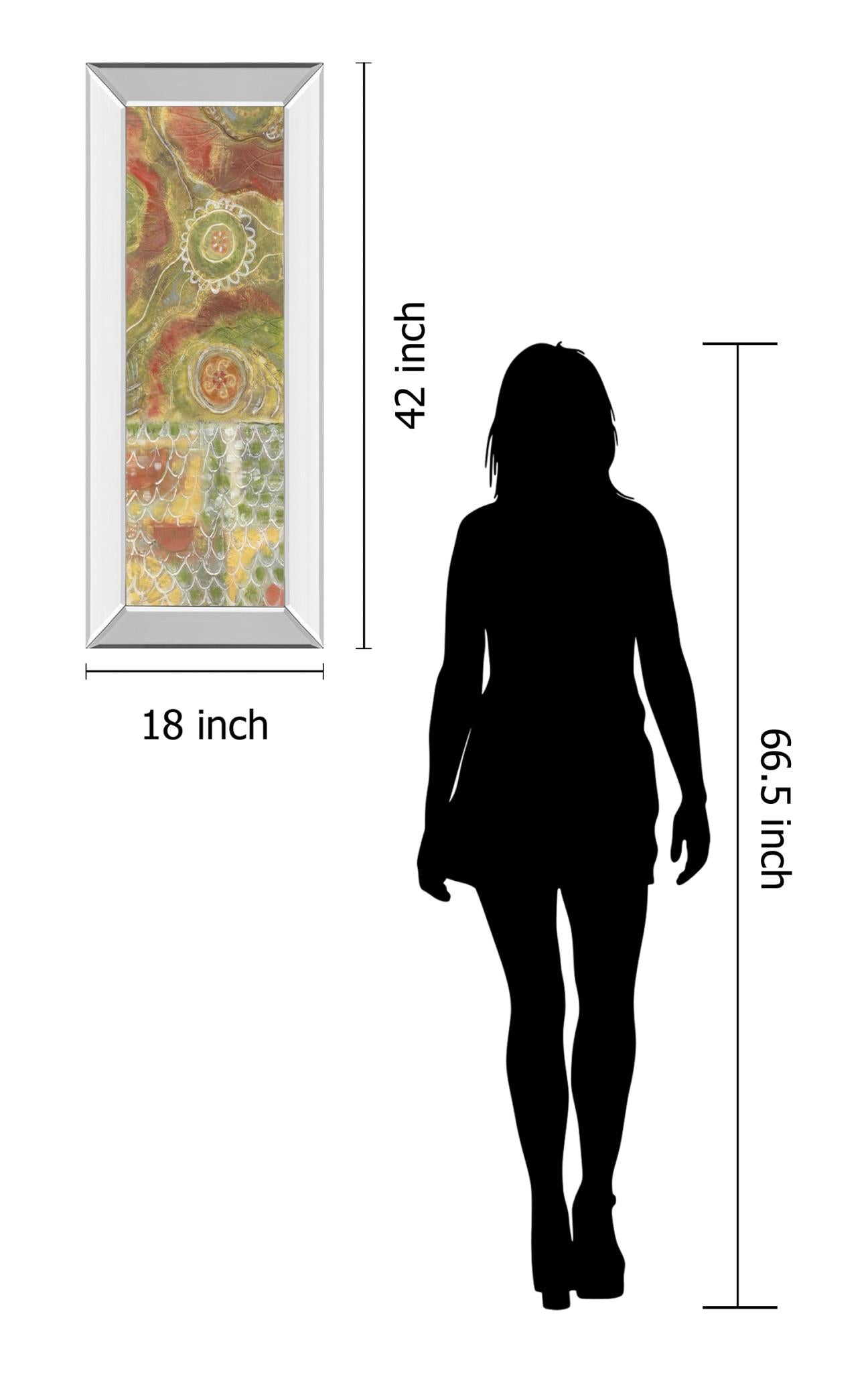 Mirrored Frame Moroccan Whimsy Ii By Karen Deans 18X42 Mirror Frame Print