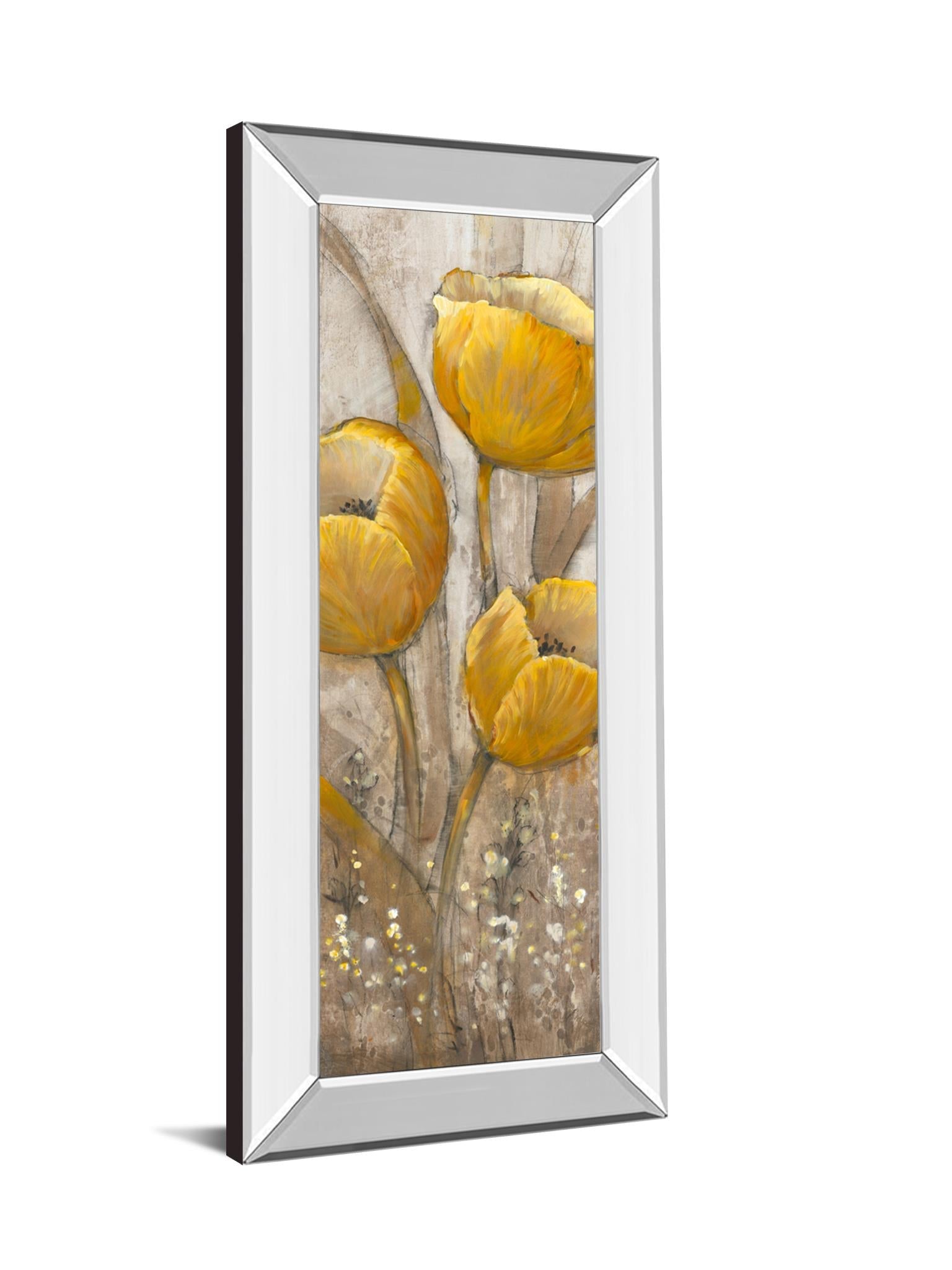 Mirrored Frame Ochre Tulips Ii By Tim Otoole 18X42 Mirror Frame Print
