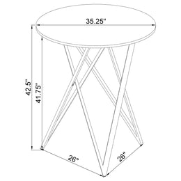 Bexter Round 35-inch Faux Marble Bistro Bar Table Chrome