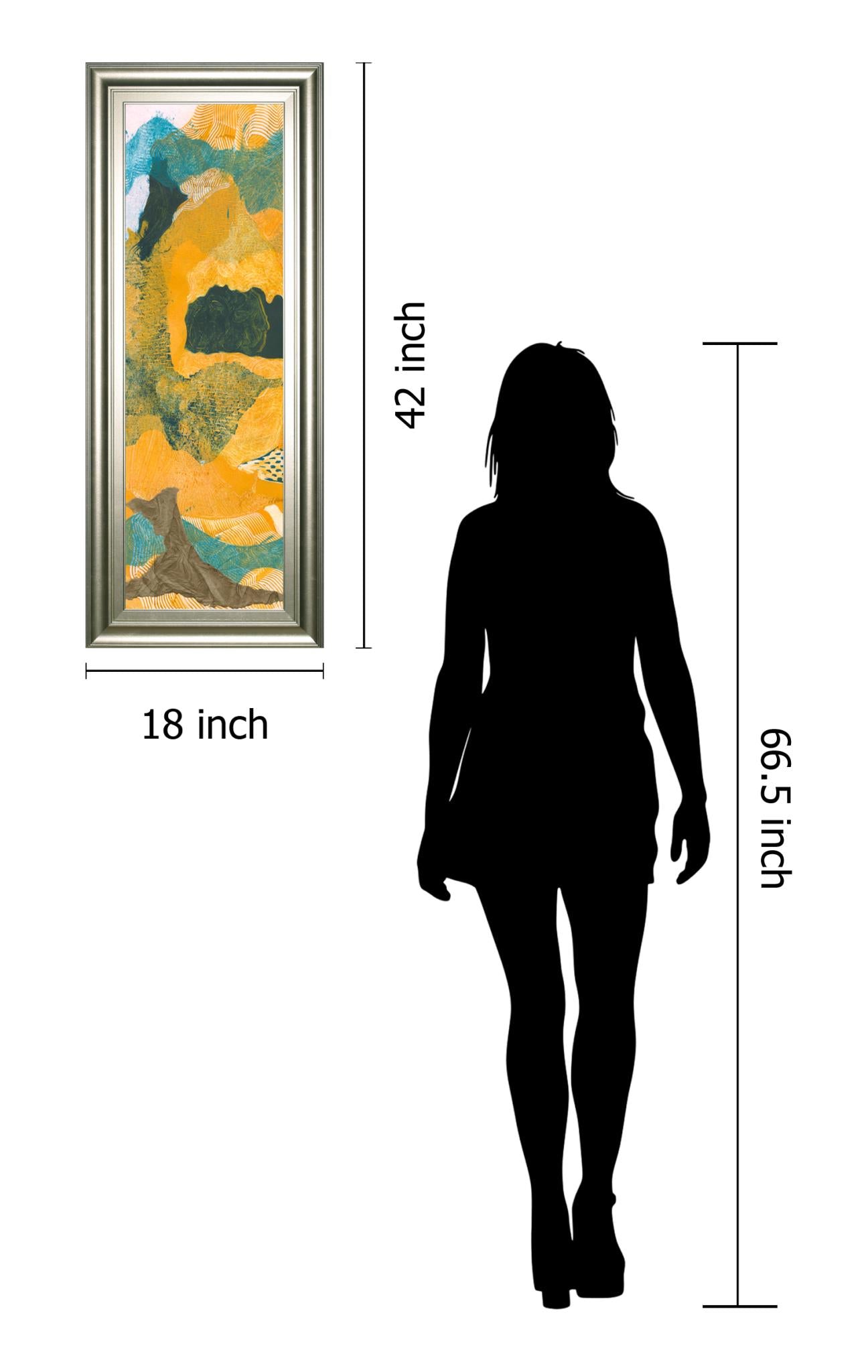 Mountain Shapes I By Carolyn Roth 18X42 Framed Print