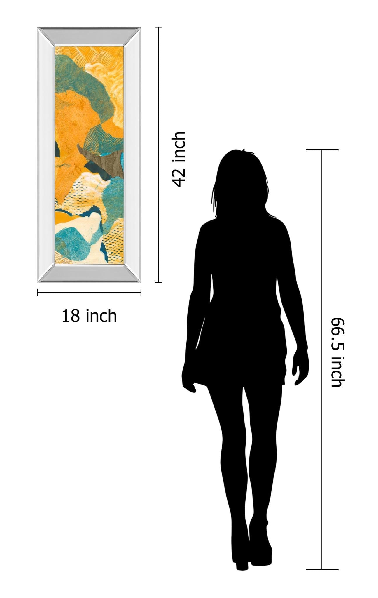 Mirrored Frame Mountain Shapes Ii By Carolyn Roth 18X42 Mirror Frame Print