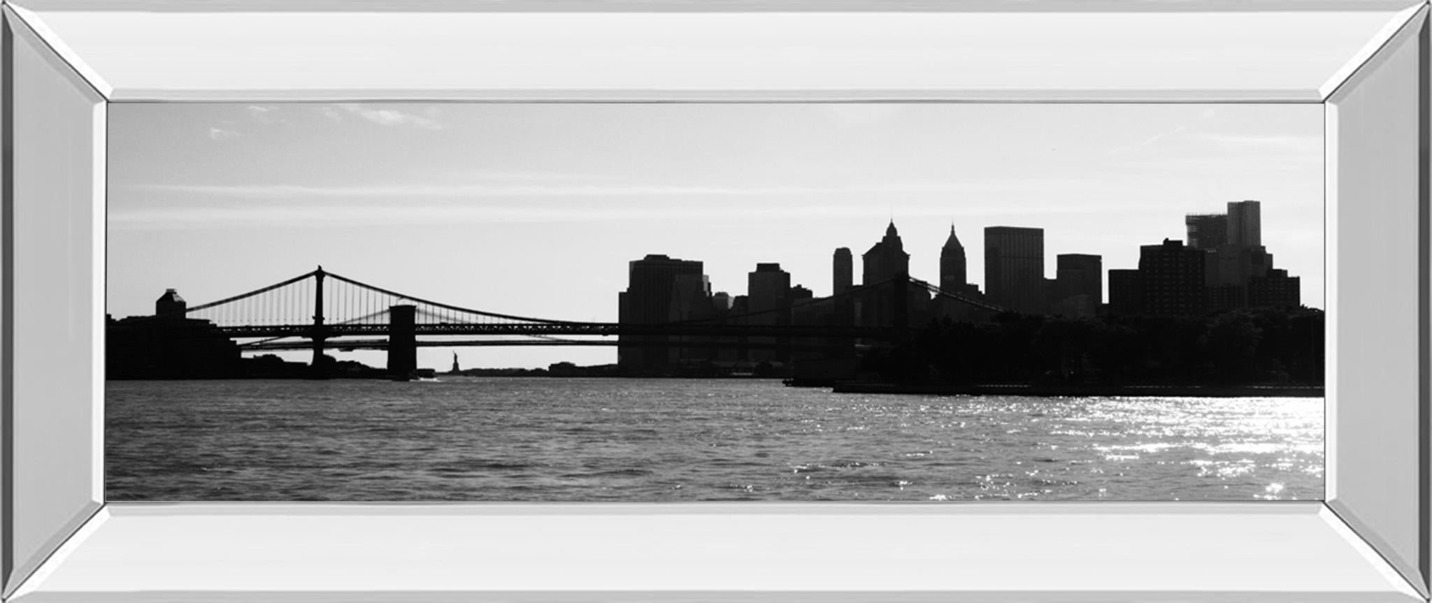 Mirrored Frame Ny Scenes I By Jeff Pica 18X42 Mirror Frame Print
