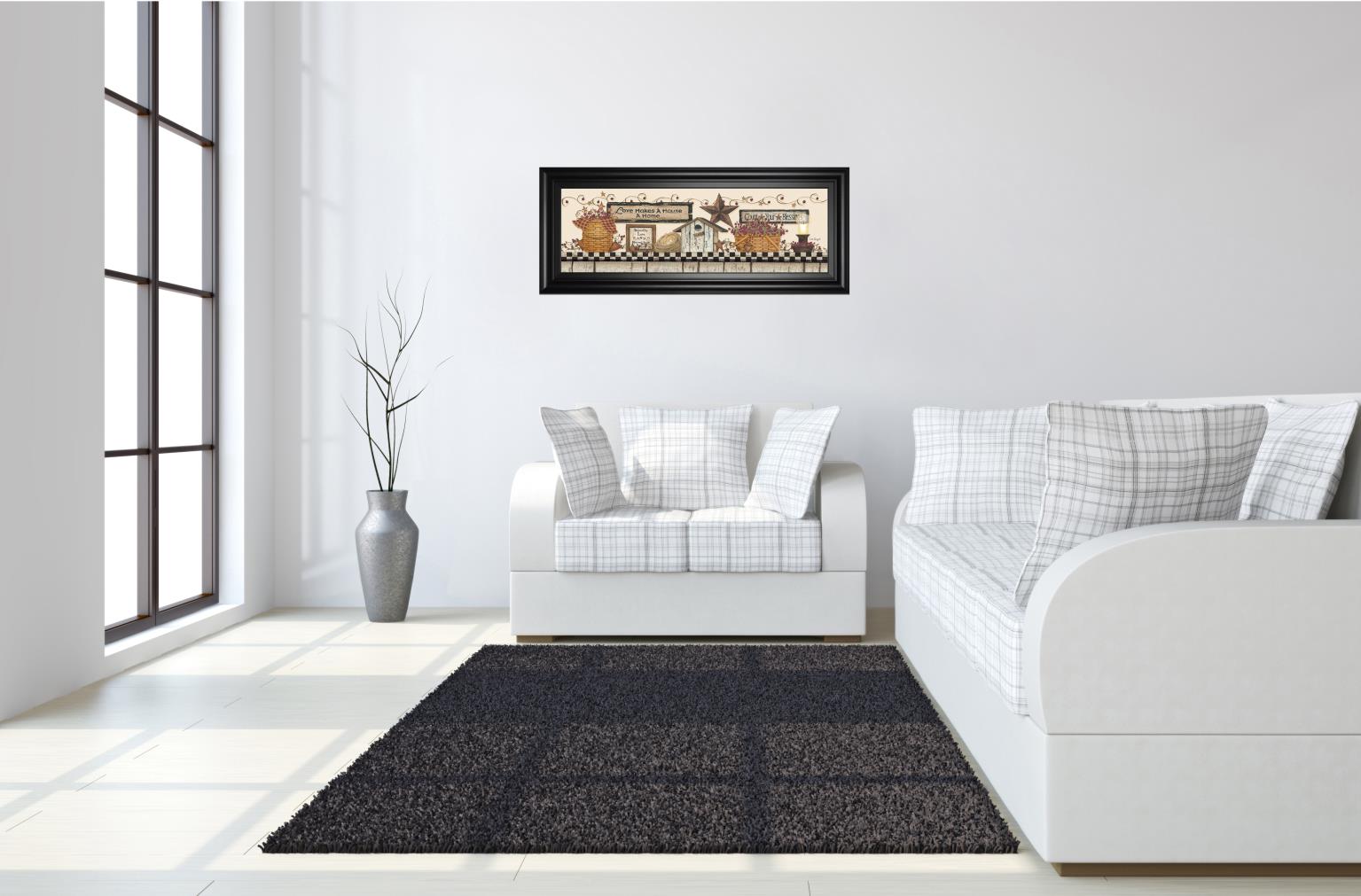 Love Makes A House A Home By Linda Spivey 18X42 Framed Print