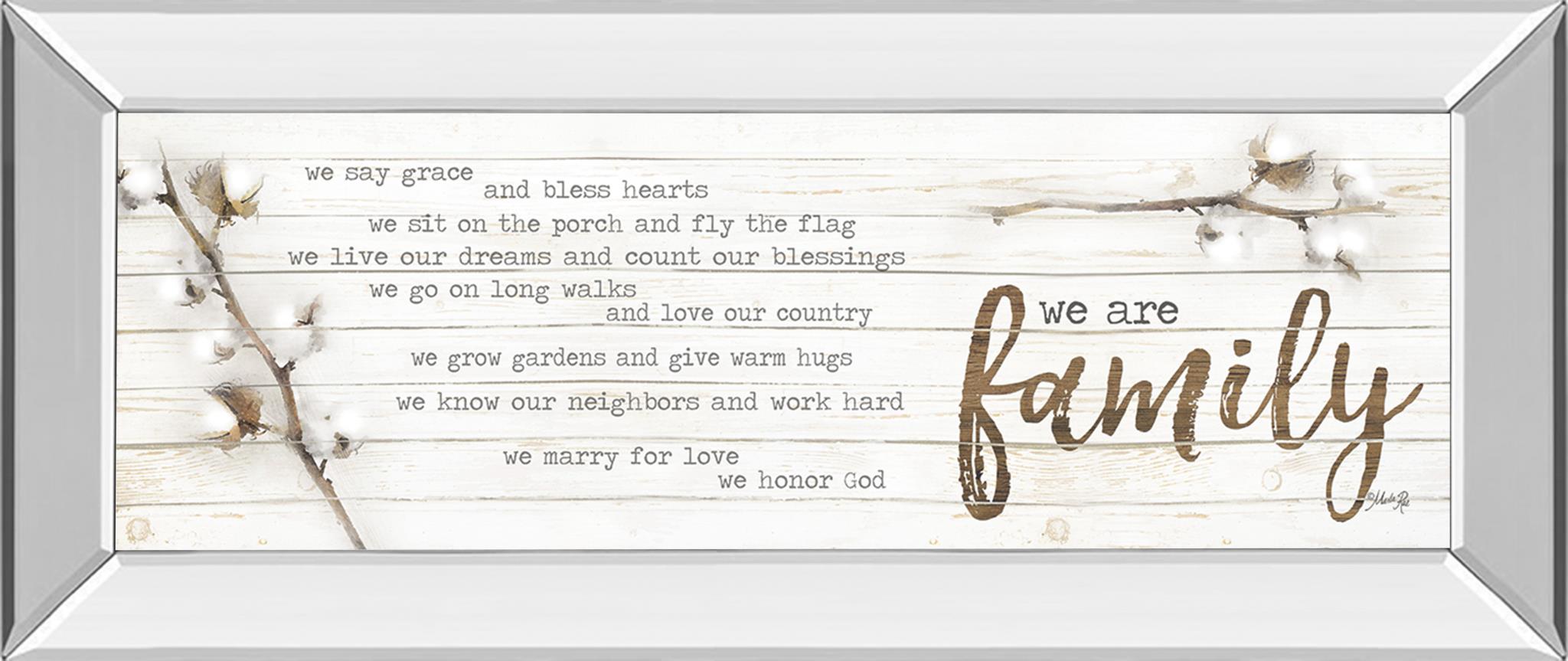 Mirrored Frame We Are Family By Marla Rae 18X42 Mirror Frame Print