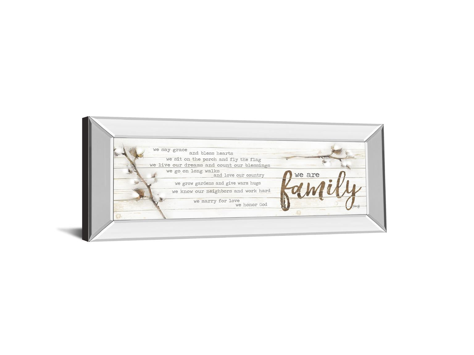 Mirrored Frame We Are Family By Marla Rae 18X42 Mirror Frame Print