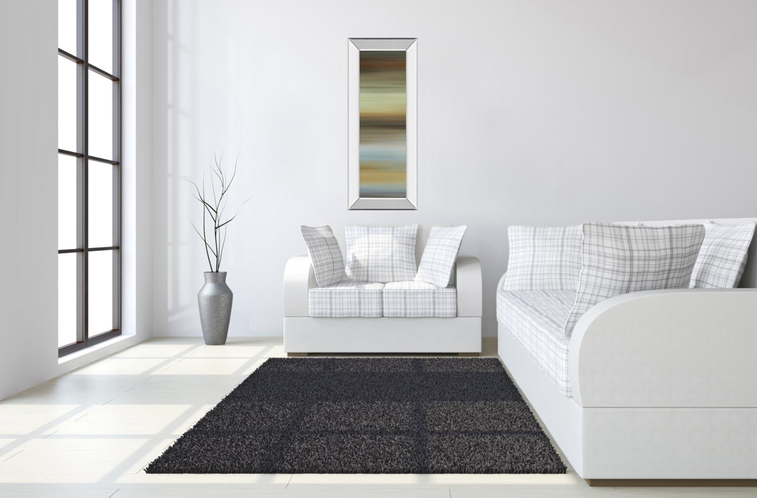 Mirrored Frame Abstract Horizon I By James Mcmaster 18X42 Mirror Frame Print