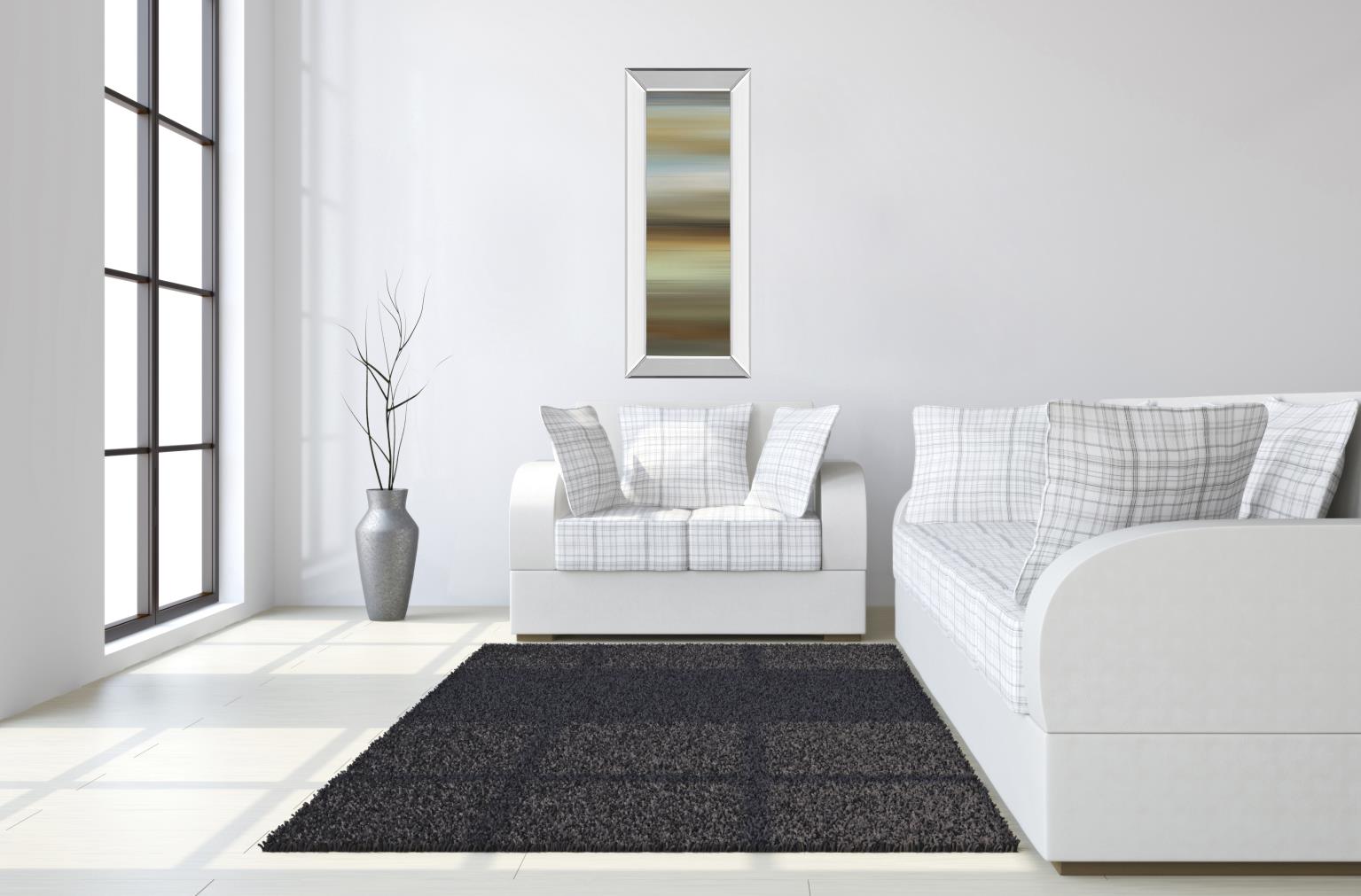 Mirrored Frame Abstract Horizon Ii By James Mcmaster 18X42 Mirror Frame Print