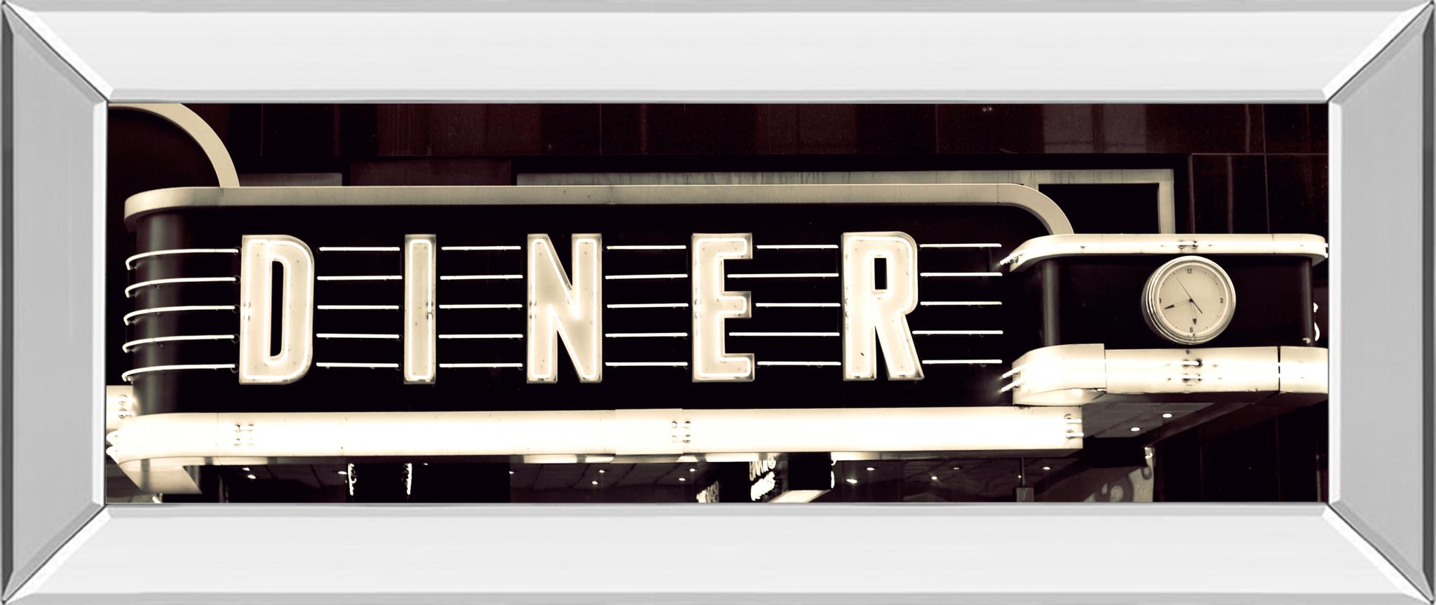 Mirrored Frame Diner By Susan Bryant 18X42 Mirror Frame Print