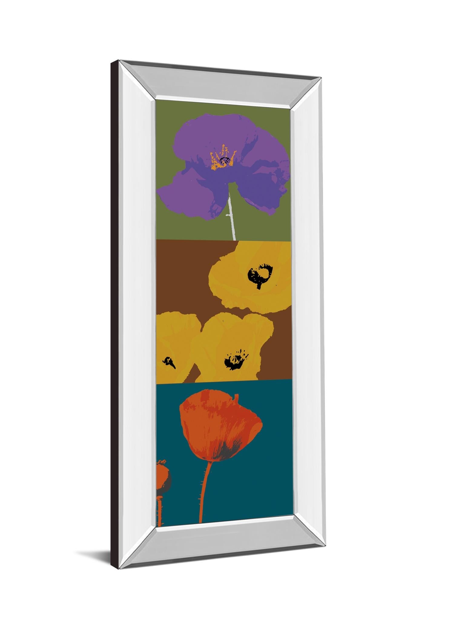 Mirrored Frame Pop Poppies By Li-Legger, D 18X42 Mirror Frame Print