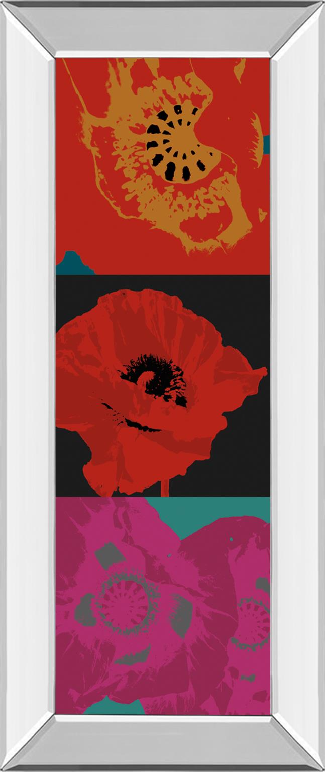 Mirrored Frame Pop Poppies By Li-Legger, D 18X42 Mirror Frame Print