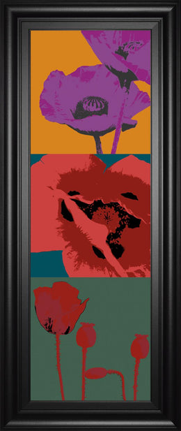 Pop Poppies By Li-Legger, D 18X42 Framed Print