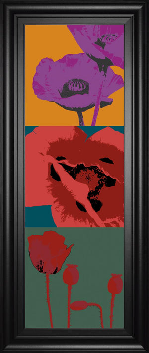 Pop Poppies By Li-Legger, D 18X42 Framed Print