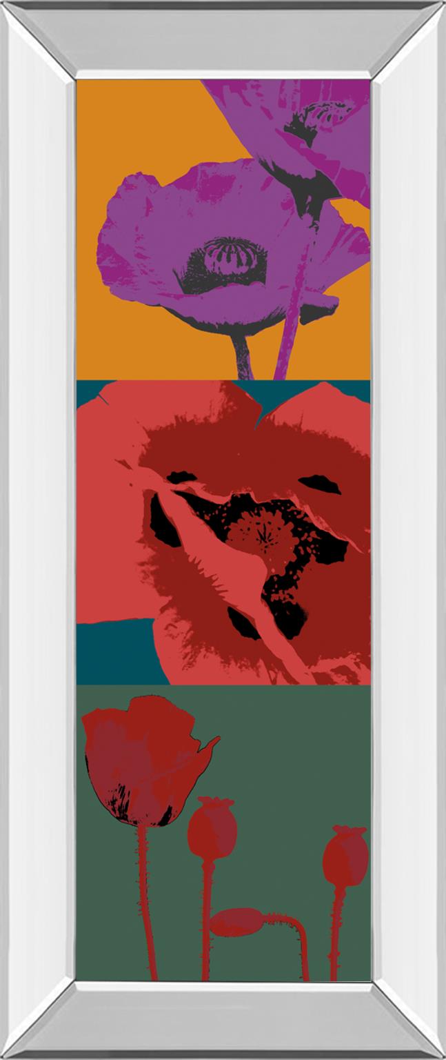 Mirrored Frame Pop Poppies By Li-Legger, D 18X42 Mirror Frame Print
