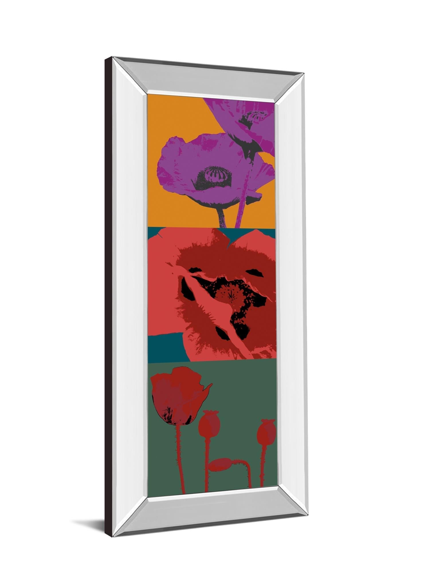 Mirrored Frame Pop Poppies By Li-Legger, D 18X42 Mirror Frame Print
