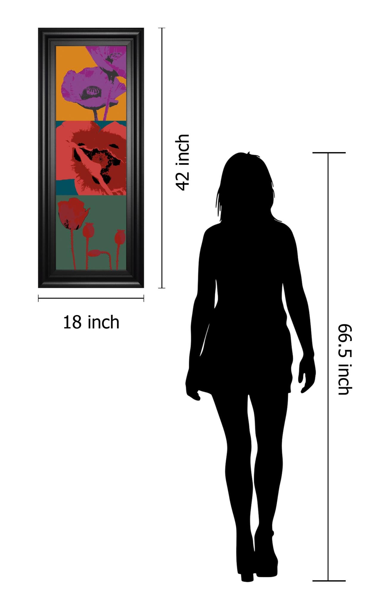 Pop Poppies By Li-Legger, D 18X42 Framed Print