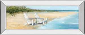 Mirrored Frame Water View Ii By Sally Swatland 18X42 Mirror Frame Print