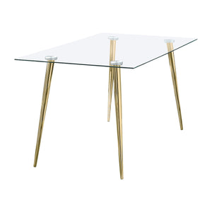 Gilman Rectangular 64-inch Glass Top Dining Table Chrome